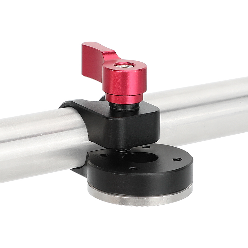 CAMVATE 19mm Rod Clamp with ARRI-Style Rosette (Red Locking Knob)