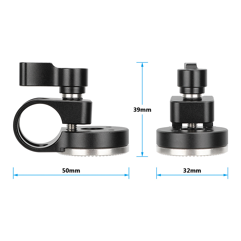 CAMVATE 19mm Rod Clamp with ARRI-Style Rosette (Black Locking Knob)