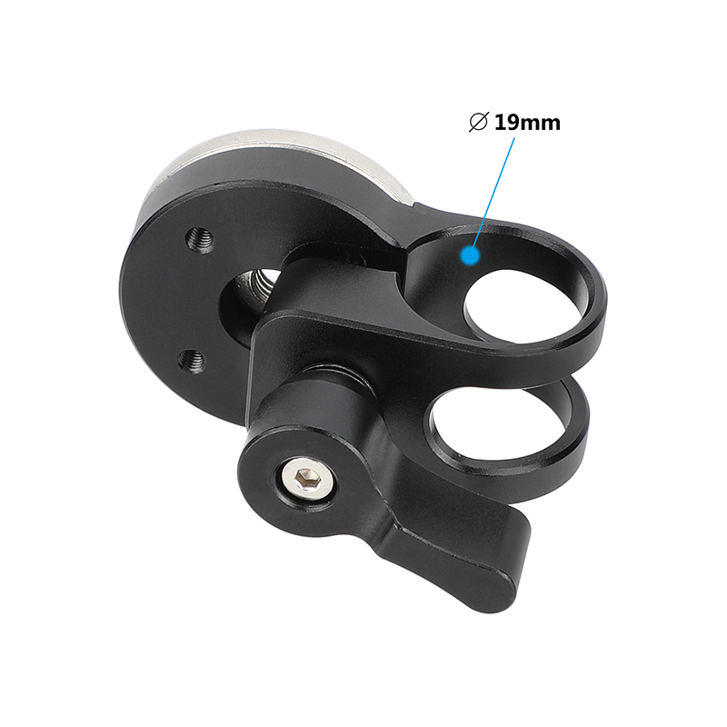 CAMVATE 19mm Rod Clamp with ARRI-Style Rosette (Black Locking Knob)