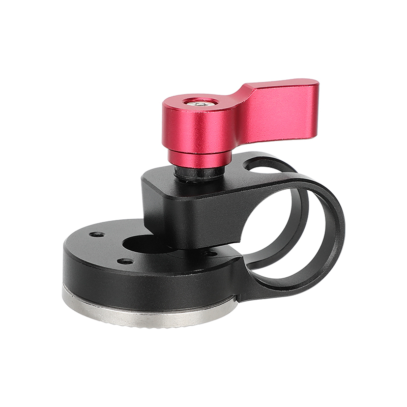 CAMVATE 19mm Rod Clamp with ARRI-Style Rosette (Red Locking Knob)