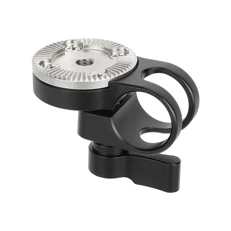 CAMVATE 19mm Rod Clamp with ARRI-Style Rosette (Black Locking Knob)