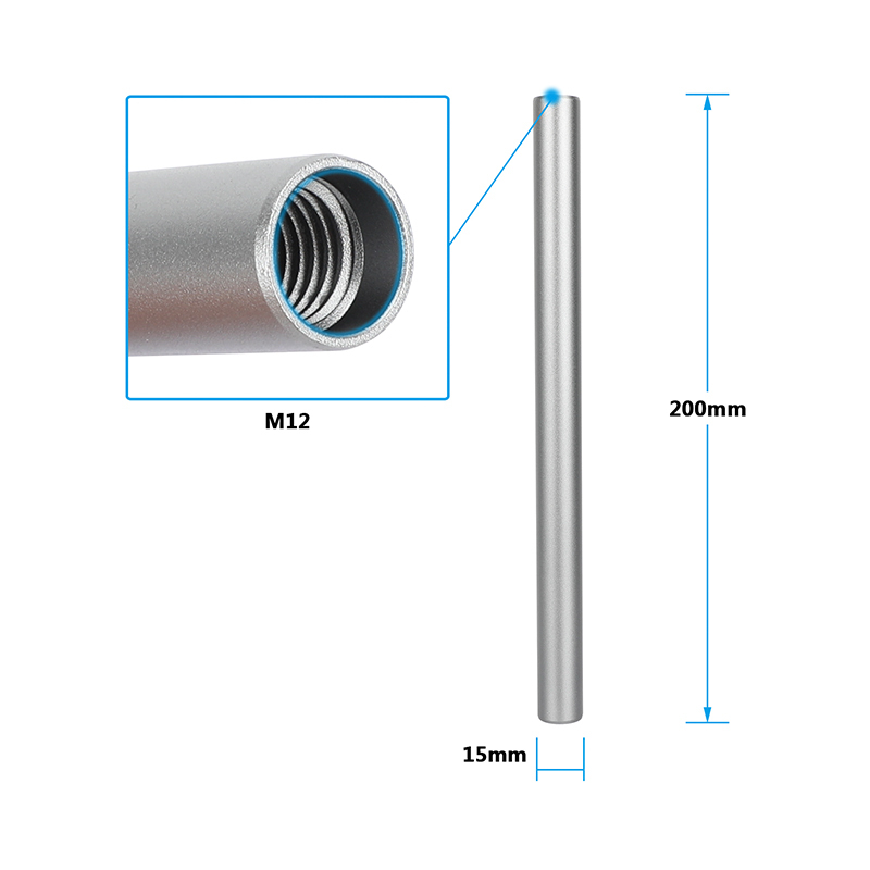 CAMVATE 15mm Aluminum Rod Pair (Titanium Color, 7.87")
