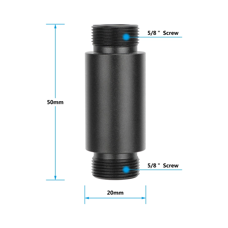 CAMVATE 2" Micro Rod Microphone Mount with 5/8"-27 Adapter Screw