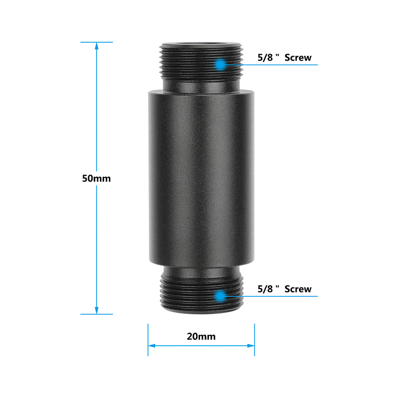 CAMVATE 2" Micro Rod Microphone Mount with 5/8"-27 Adapter Screw