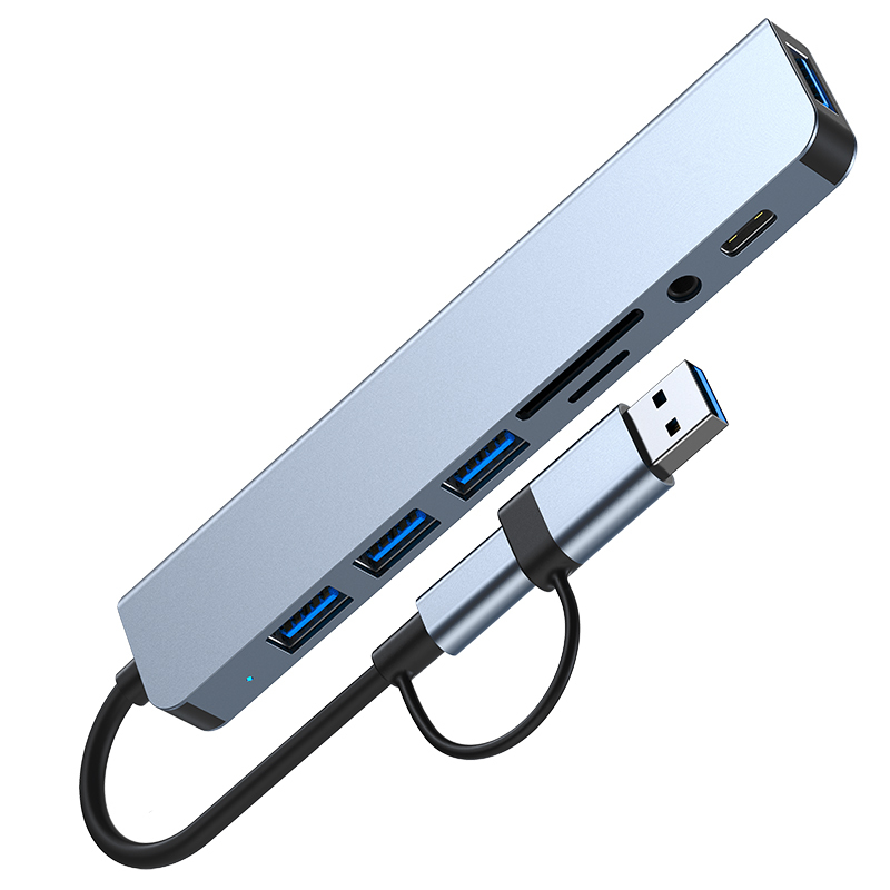 CAMVATE USB Type-C Type-A 8-in-1 Docking Station Multiport Adapter