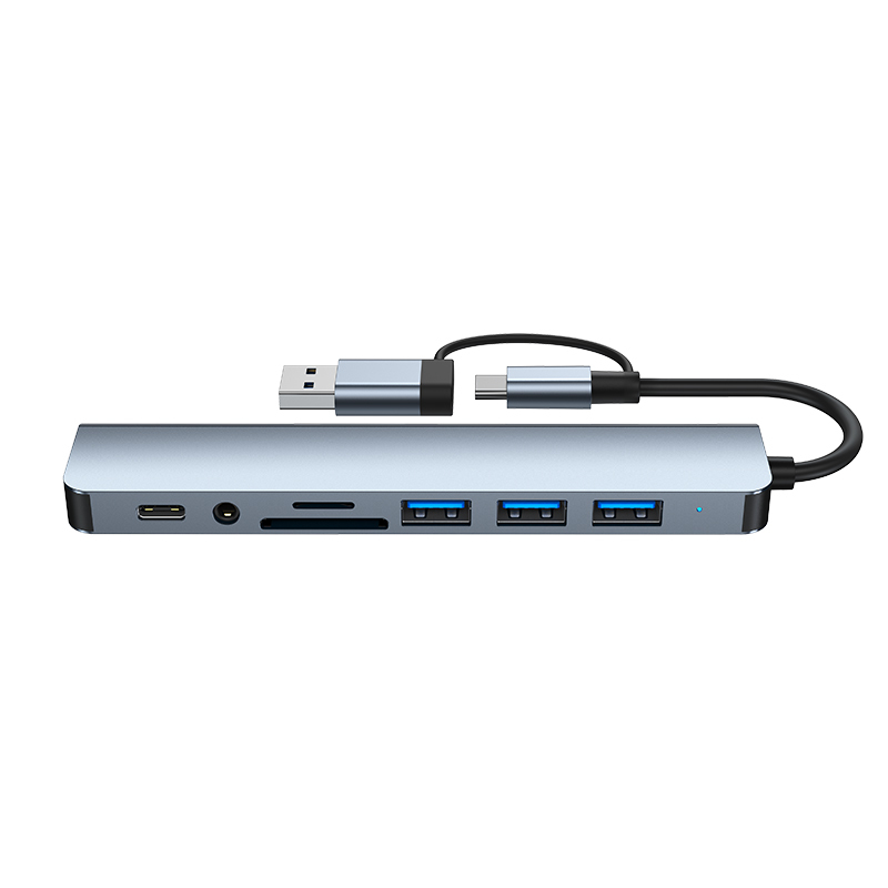 CAMVATE USB Type-C Type-A 8-in-1 Docking Station Multiport Adapter