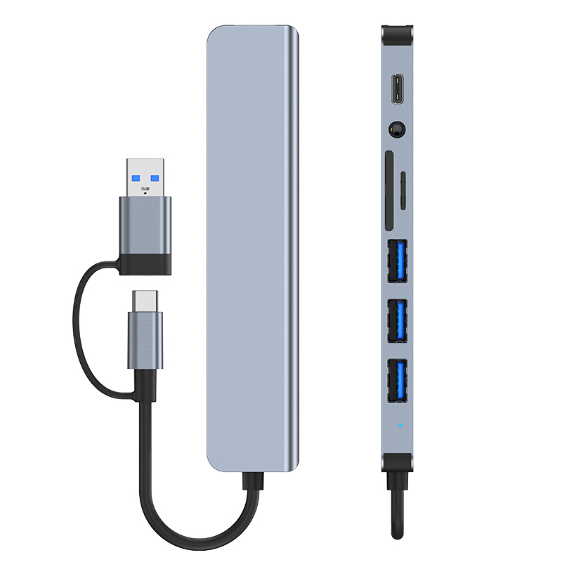CAMVATE USB Type-C Type-A 8-in-1 Docking Station Multiport Adapter