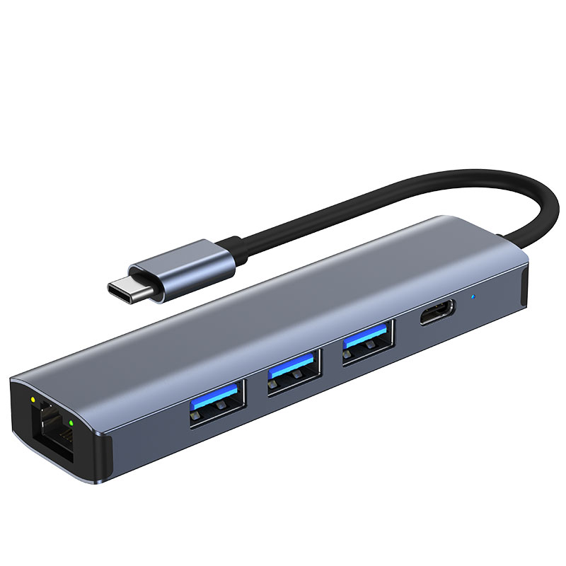 CAMVATE USB Type-C 5-In-1 Multiport Adapter with RJ45 Gigabit Ethernet