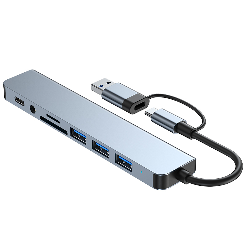 CAMVATE USB Type-C Type-A 8-in-1 Docking Station Multiport Adapter