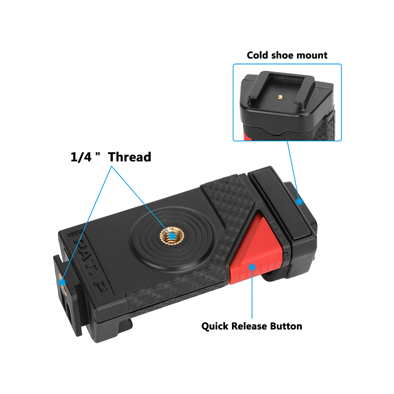 CAMVATE Smartphone Clip Holder for 1/4"-20 Tripod & Stand