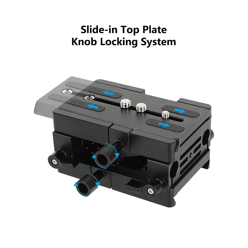 CAMVATE ARRI-Style Bridge Plate with 15mm Rod Clamps