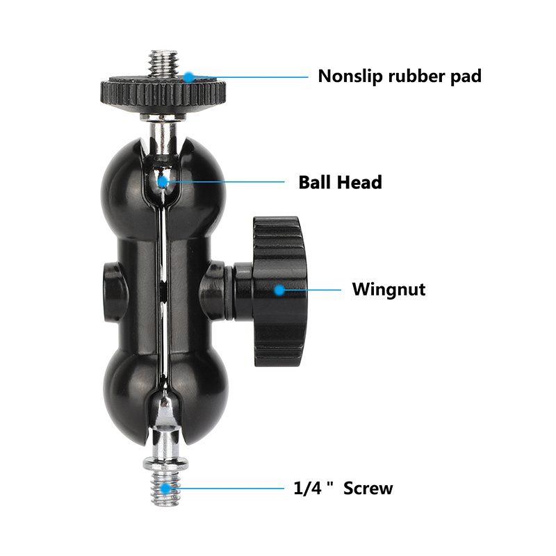 CAMVATE Double Ball Joint Head Extension Arm with 1/4"-20 Stud