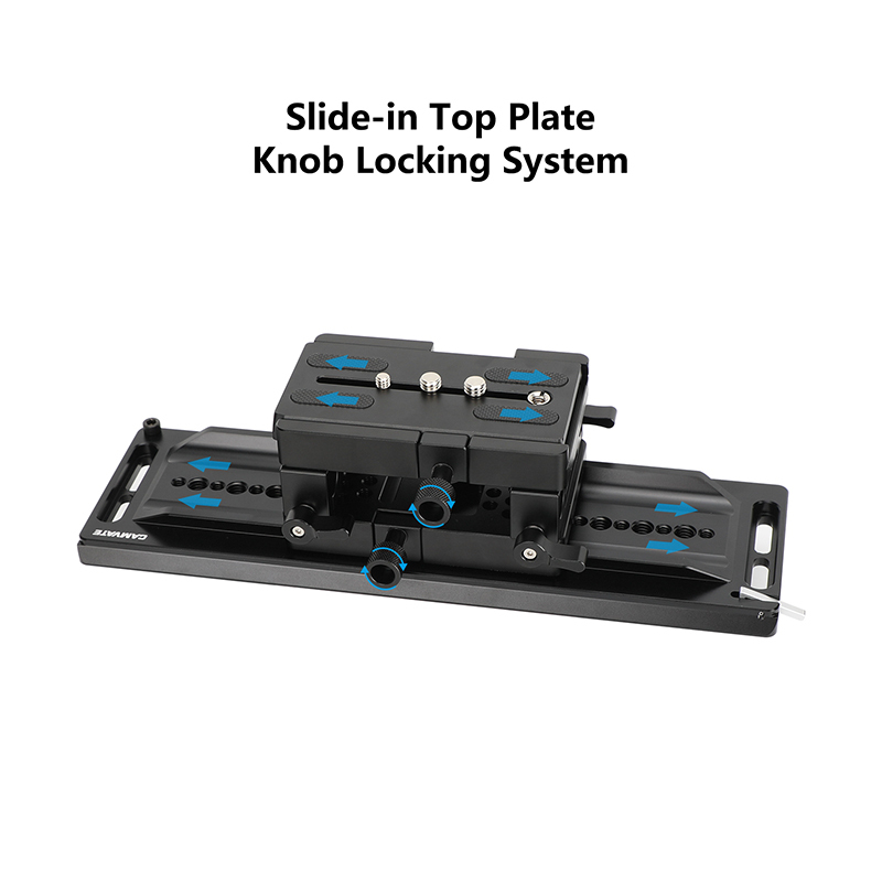 CAMVATE 12" ARRI-Style Dovetail with QR Sliding Plate & 15mm Rods