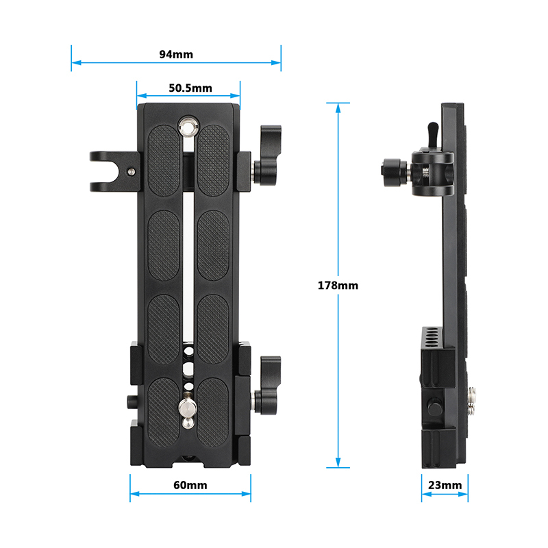 CAMVATE Manfrotto-Type Sliding QR Camera Plate with Clamp Base & 15mm Rod Mount