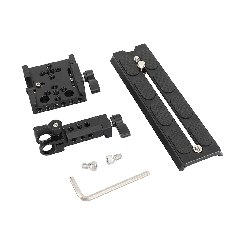 CAMVATE Manfrotto-Type Sliding QR Camera Plate with Clamp Base & 15mm Rod Mount
