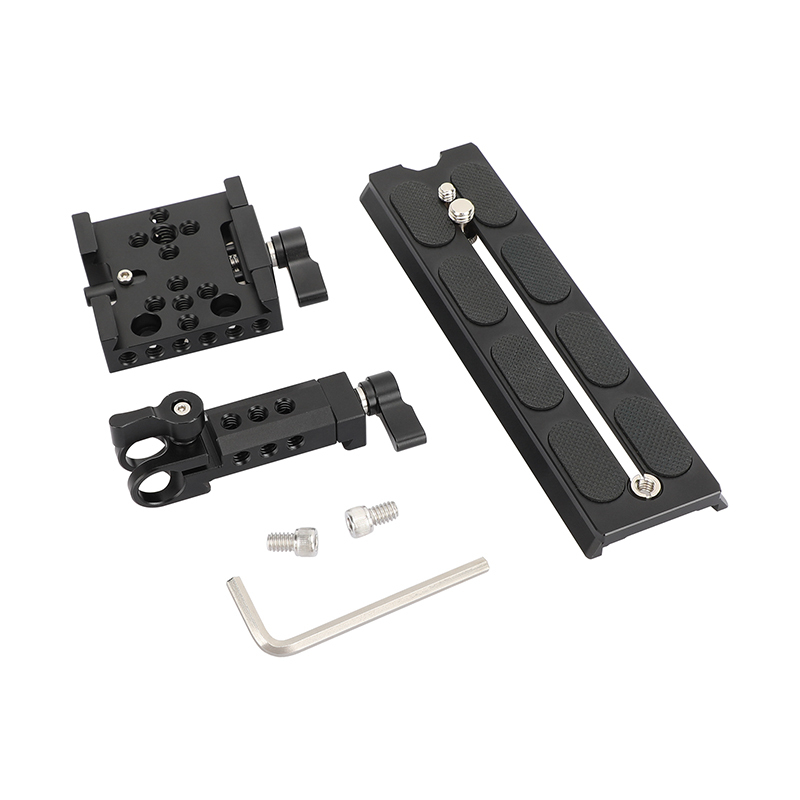 CAMVATE Manfrotto-Type Sliding QR Camera Plate with Clamp Base & 15mm Rod Mount