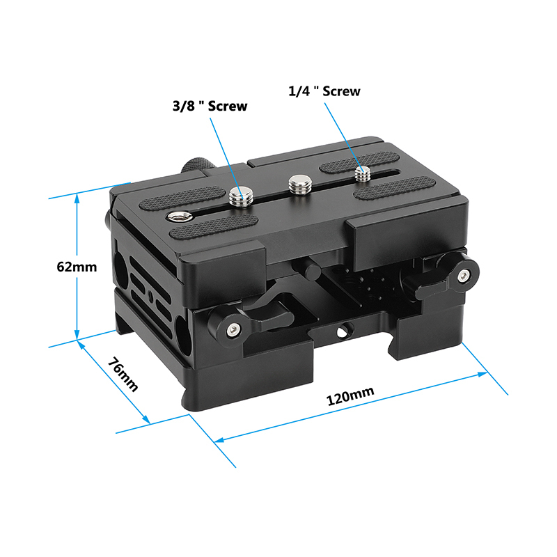 CAMVATE ARRI-Style Bridge Plate with 15mm Rod Clamps