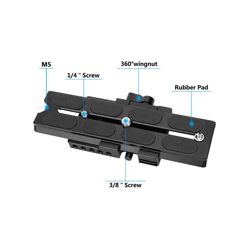 CAMVATE Manfrotto-Type Slide-in Quick Release Plate with Clamp Base (7")