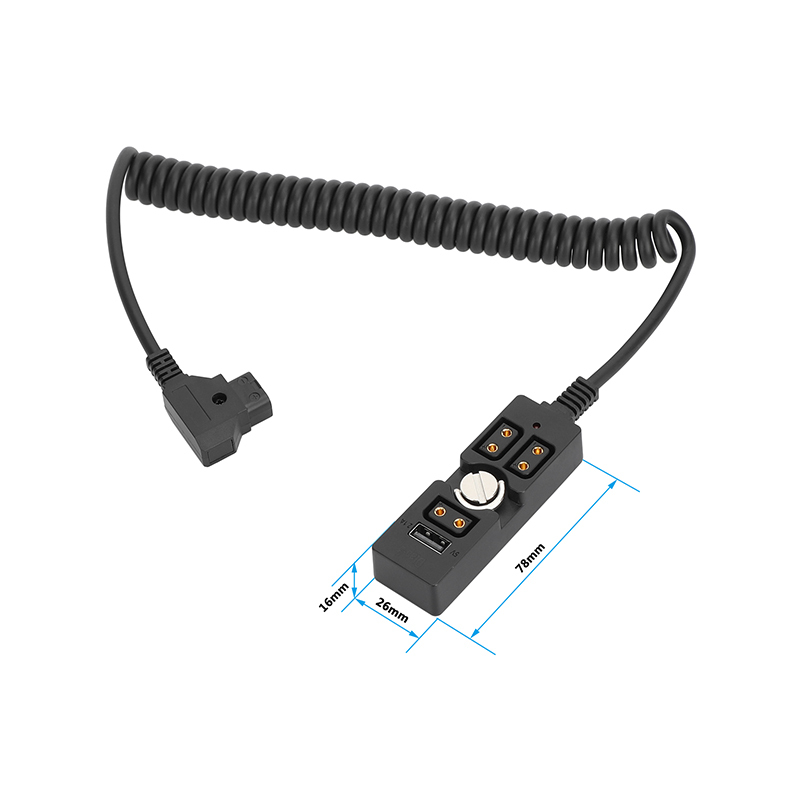 CAMVATE Male D-Tap to 3-Port Female D-Tap Splitter Hub with USB Output