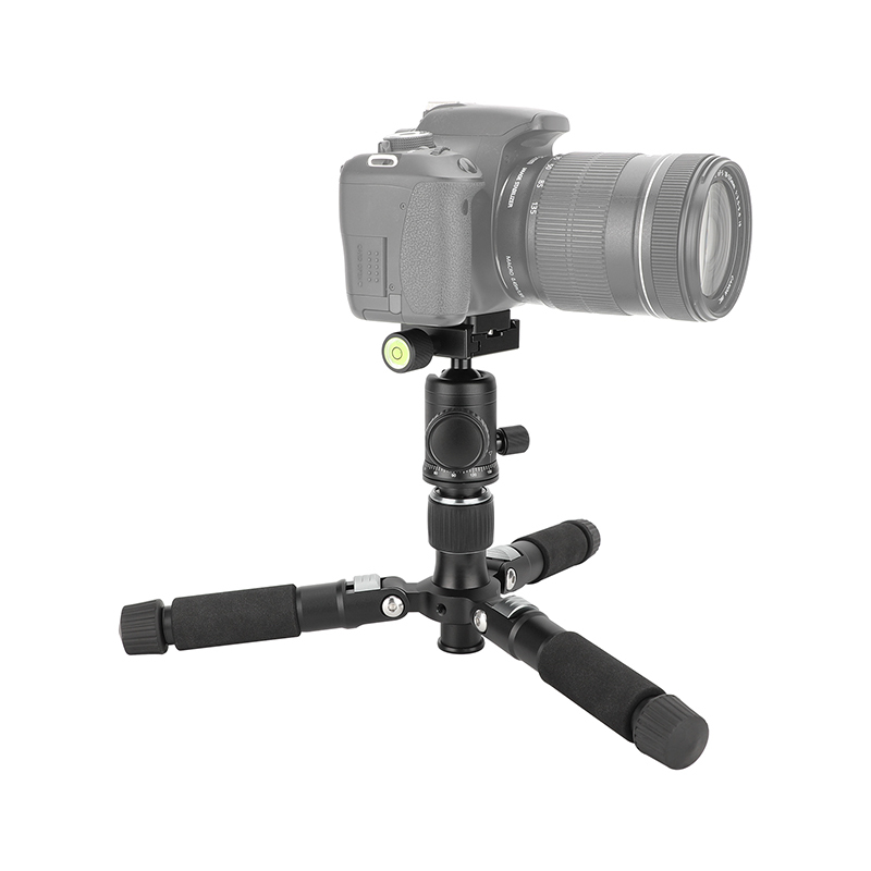CAMVATE Mini Tabletop Tripod with Ball Head and ARCA-Type Quick Release (Silver Leg Angle Lock)