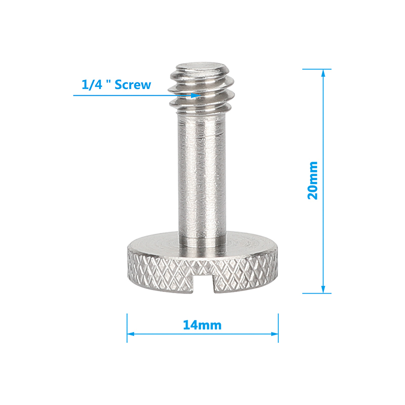 CAMVATE 1/4"-20 Long Slotted Knurled Captive Mounting Screw (2-Pack)