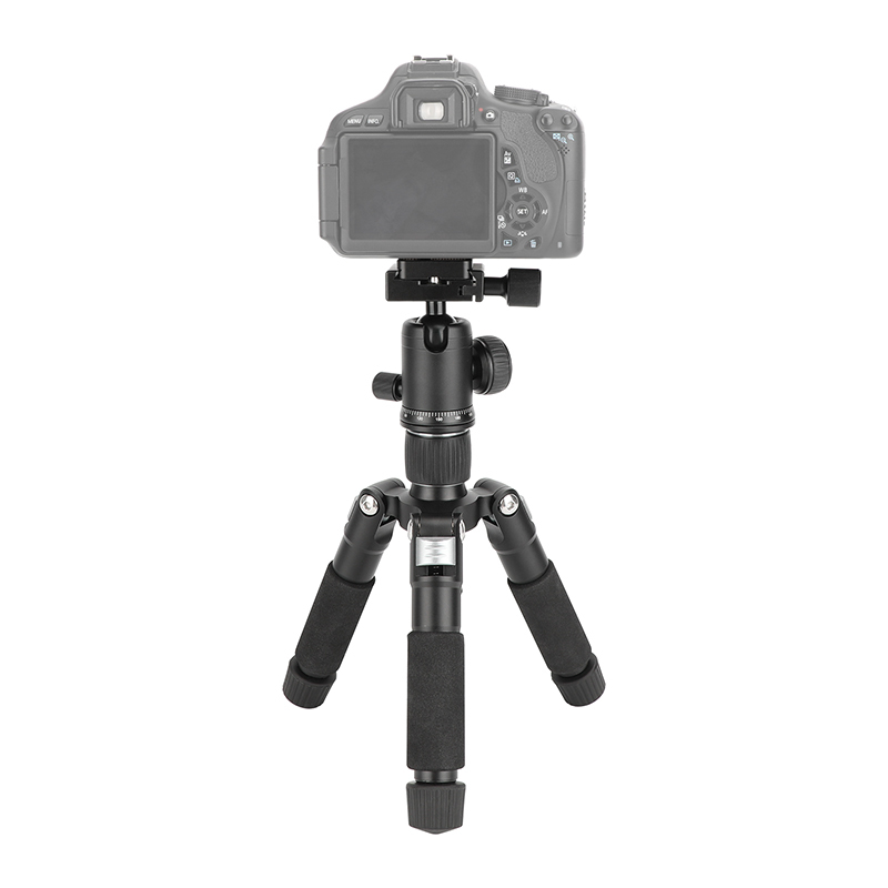 CAMVATE Mini Tabletop Tripod with Ball Head and ARCA-Type Quick Release (Silver Leg Angle Lock)