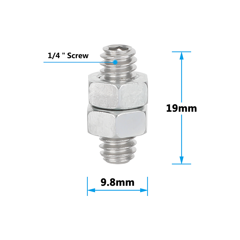 CAMVATE Hex 1/4"-20 Threaded Stud with Lock Nuts
