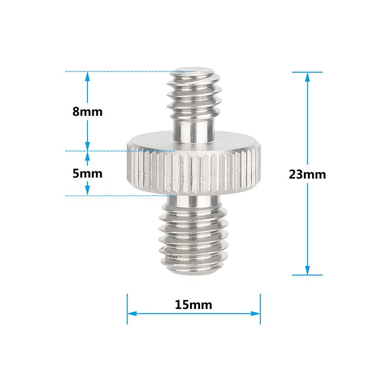 CAMVATE M8 Male to 1/4"-20 Male Stainless Steel Screw Adapter (5-Pack)