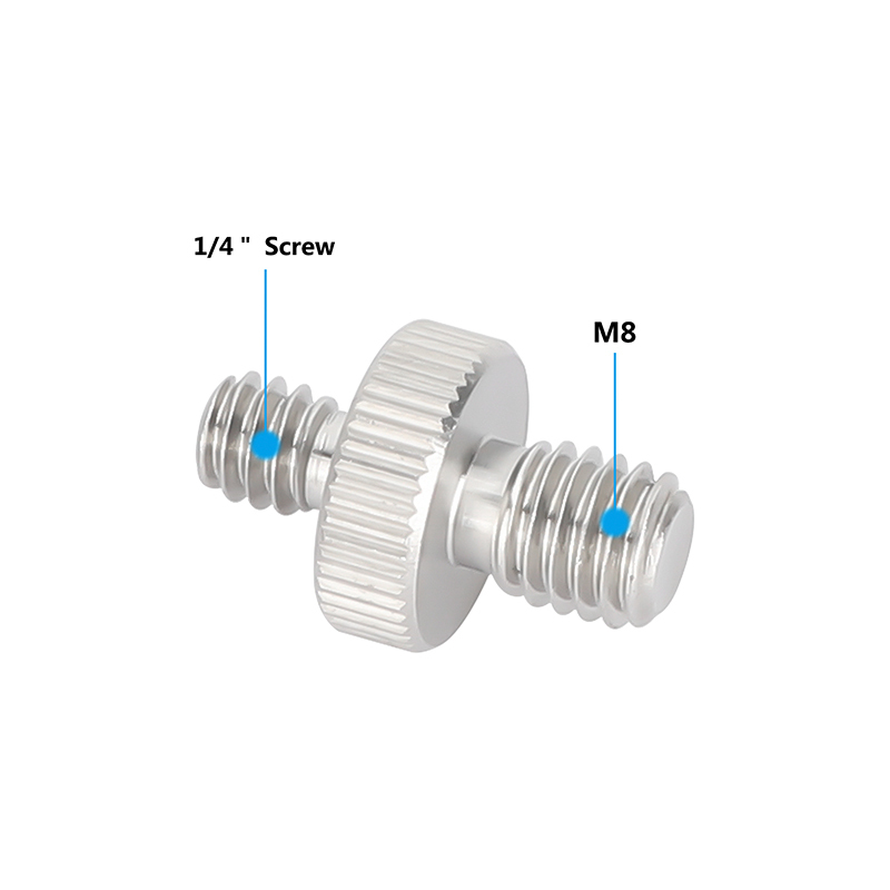 CAMVATE M8 Male to 1/4"-20 Male Stainless Steel Screw Adapter (5-Pack)