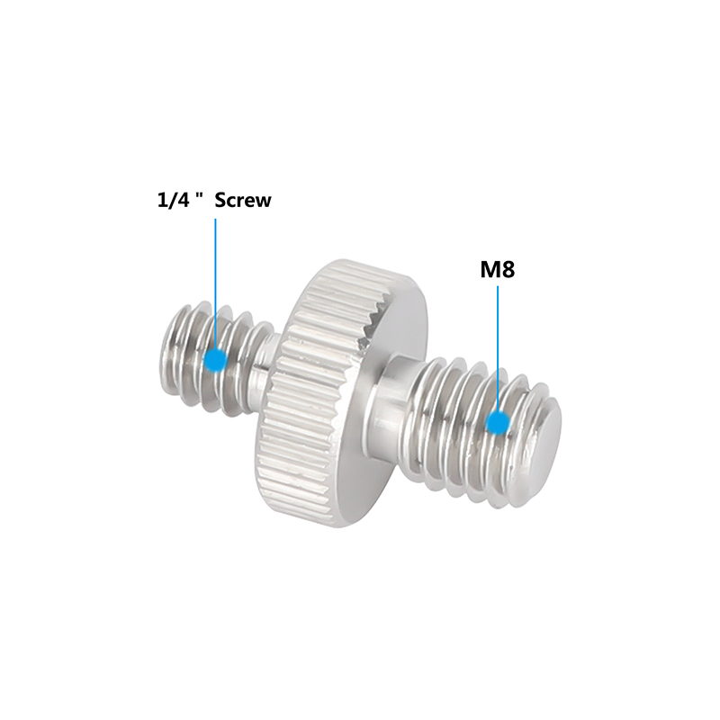 CAMVATE M8 Male to 1/4"-20 Male Stainless Steel Screw Adapter (2-Pack)