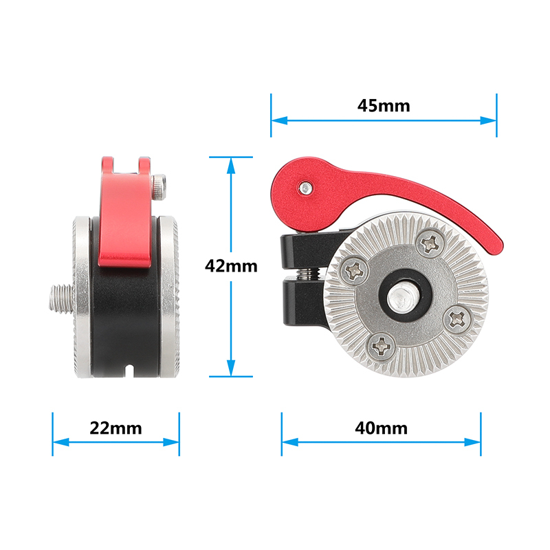 CAMVATE Quick Adjust Rosette Adapter with M6 Female and Male Mounts (Red Lever)