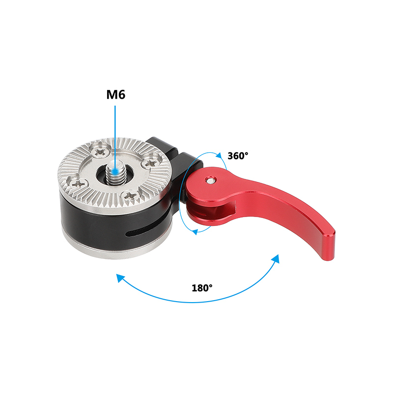 CAMVATE Quick Adjust Rosette Adapter with M6 Female and Male Mounts (Red Lever)