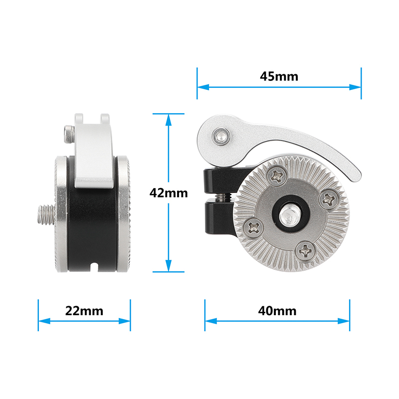 CAMVATE Quick Adjust Rosette Adapter with M6 Female and Male Mounts (Silver Lever)