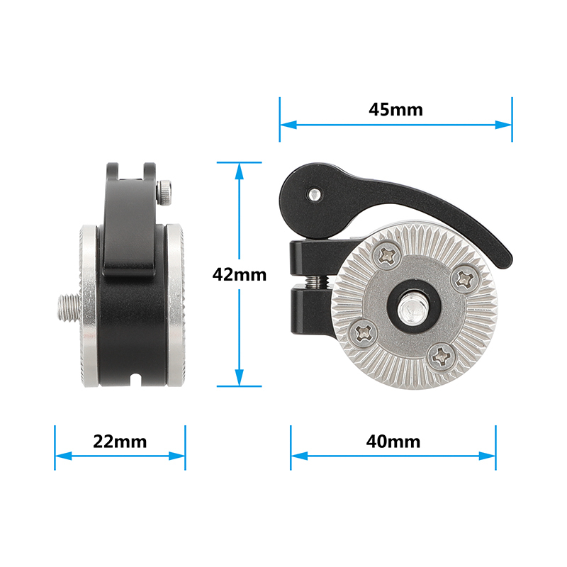 CAMVATE Quick Adjust Rosette Adapter with M6 Female and Male Mounts (Black Lever)