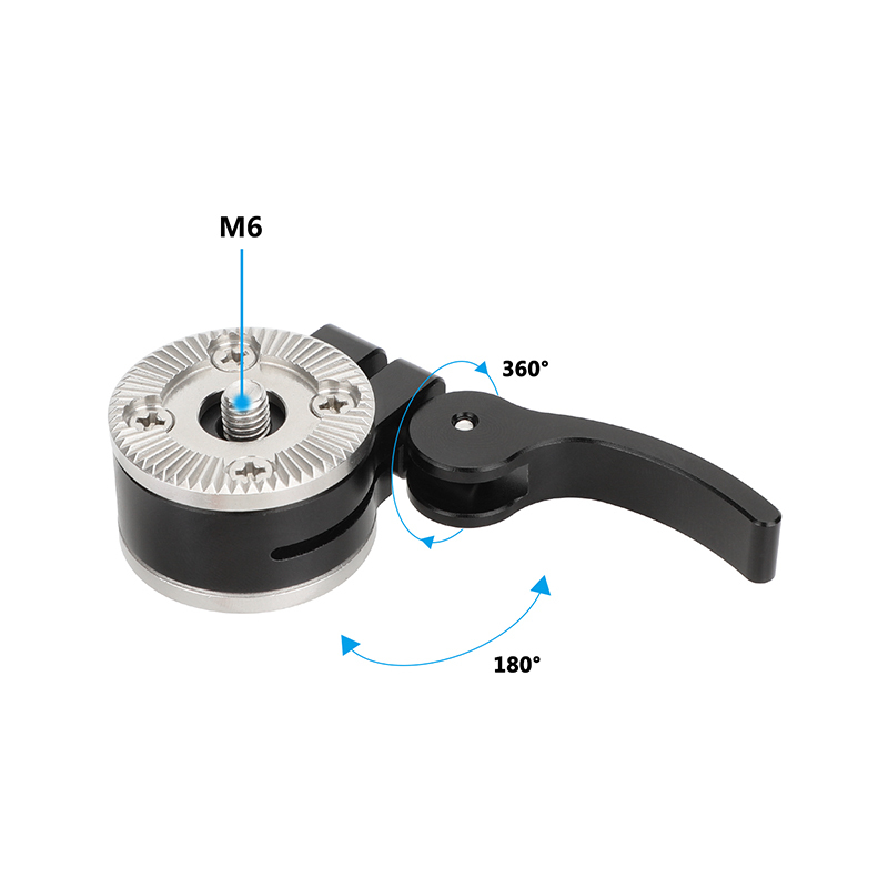 CAMVATE Quick Adjust Rosette Adapter with M6 Female and Male Mounts (Black Lever)
