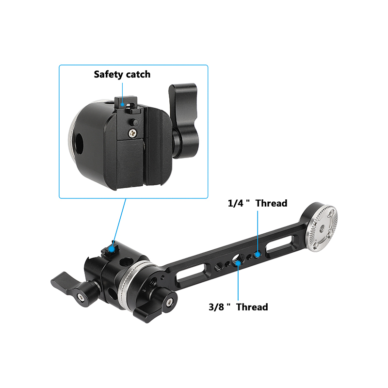 CAMVATE Rosette Extension Arm with NATO Mount for DJI RS 2, RSC 2, RS 3 & RS 3 Pro