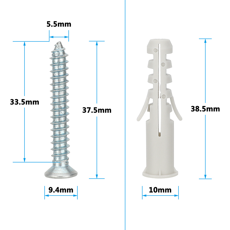 CAMVATE Drywall Anchor and M5.5 Self Drilling Screw Kit (4-Pack)
