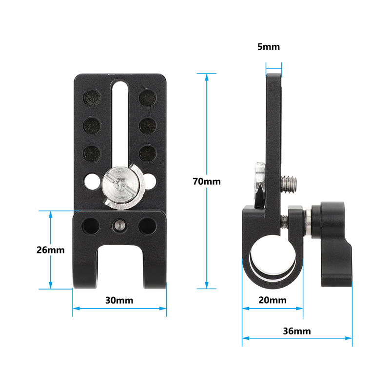 CAMVATE Mini Mounting Plate with 15mm Rod Clamp