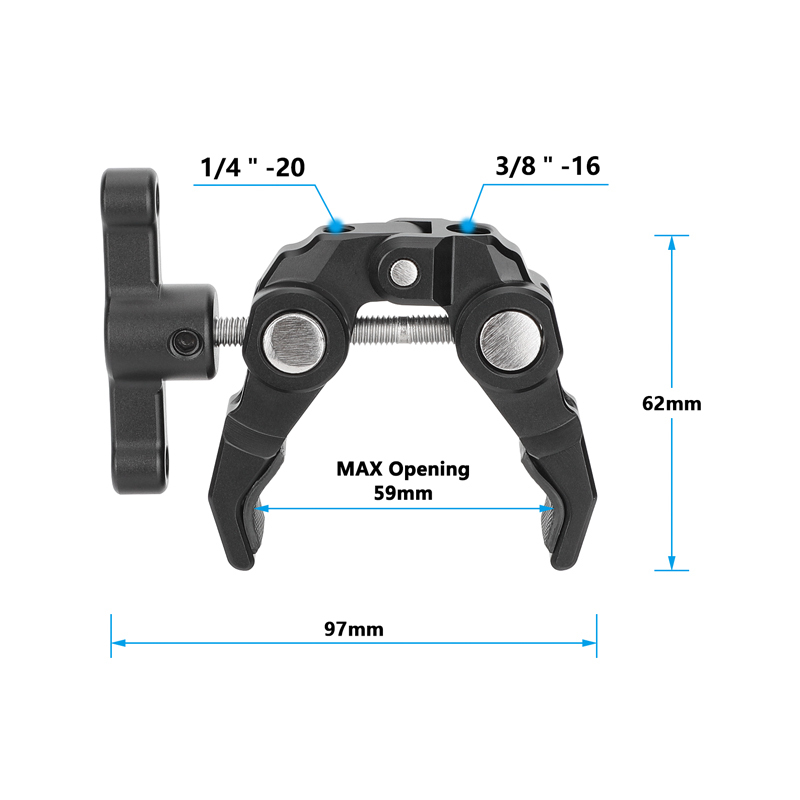 CAMVATE Super Crab Gripper Clamp (Black T-Handle)