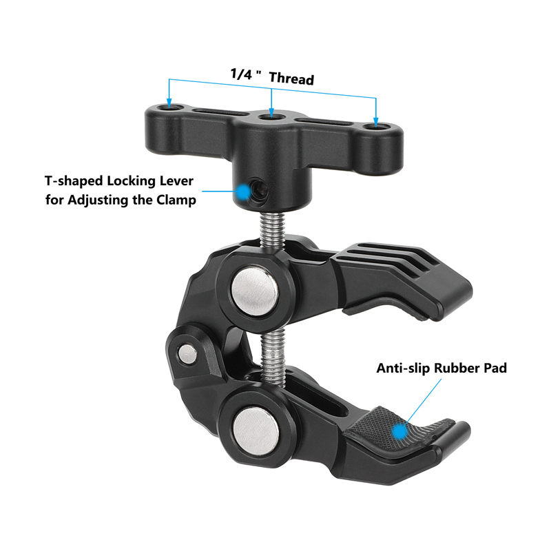 CAMVATE Super Crab Gripper Clamp (Black T-Handle)