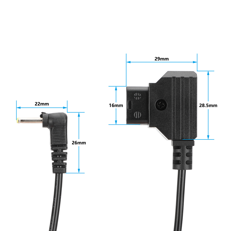 CAMVATE D-Tap to DC Right-Angle Power Cable for Blackmagic Pocket Cinema Camera