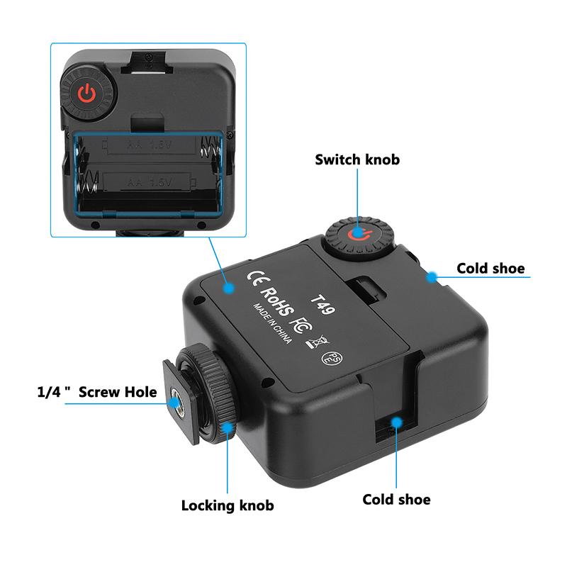 CAMVATE On-Camera LED Pocket Video Light (5600K±200)