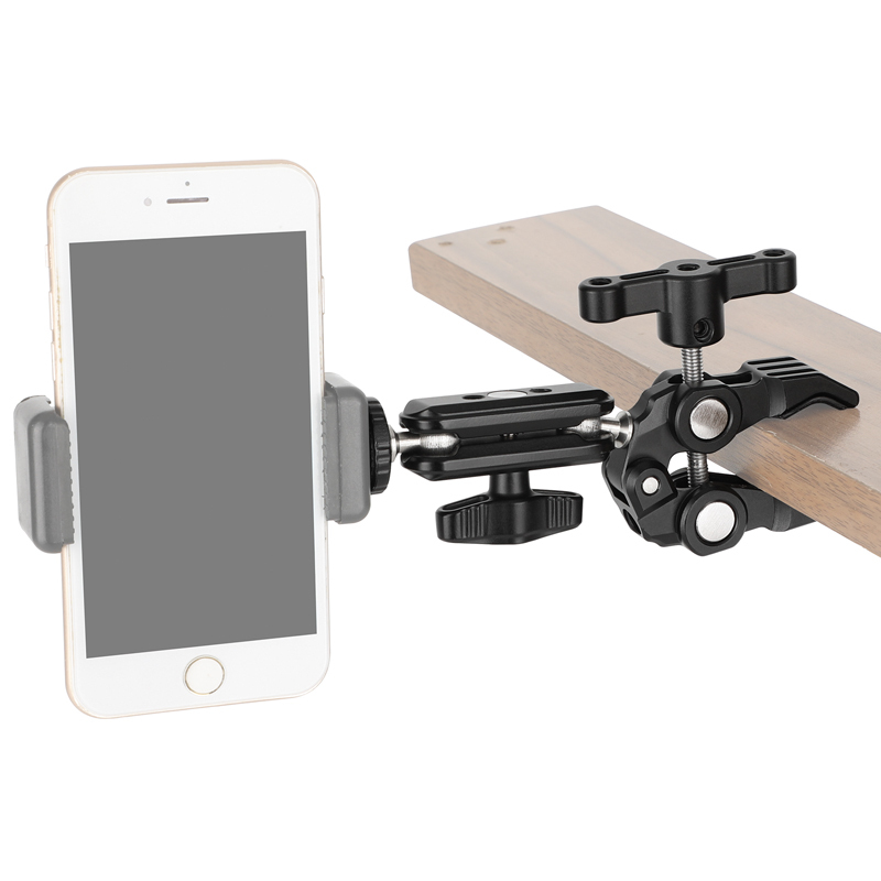 CAMVATE Super Crab Gripper Clamp with Mini Magic Arm for Action Cameras