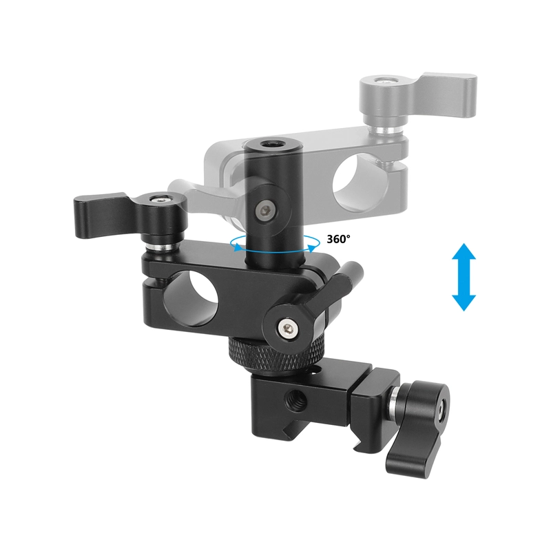 CAMVATE Rotating 15mm Rod Holder to NATO Rail Clamp (Black Thumb-Knob)