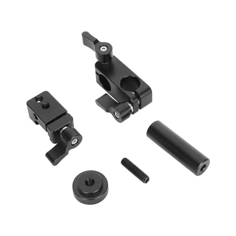 CAMVATE Rotating 15mm Rod Holder to NATO Rail Clamp (Black Thumb-Knob)