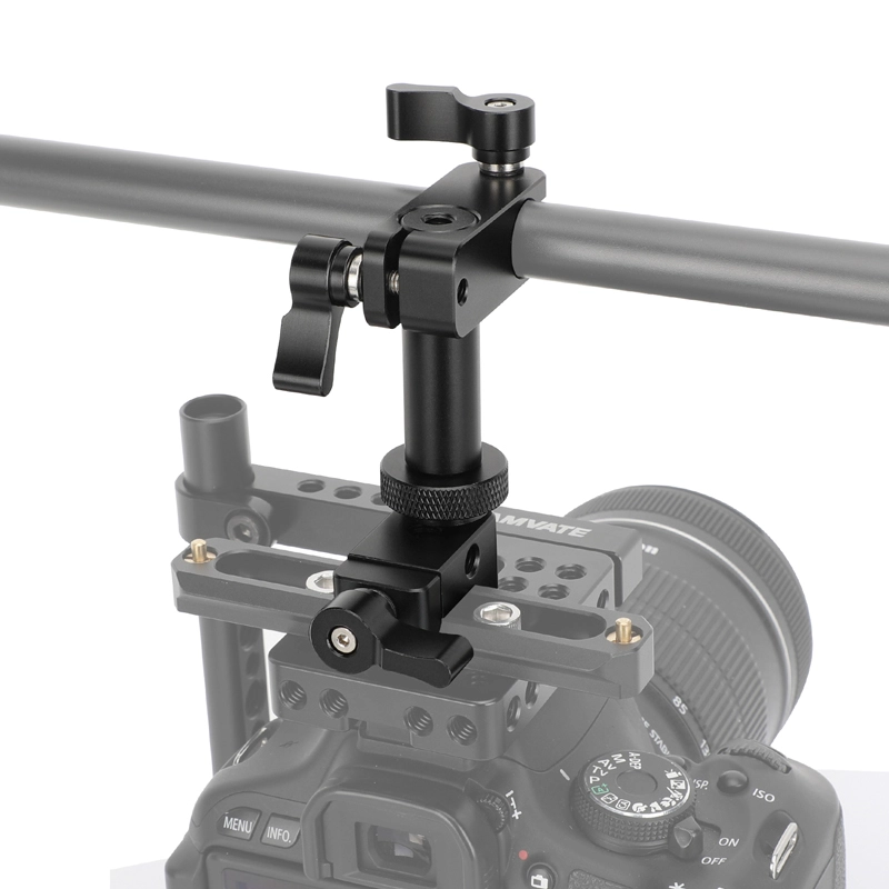 CAMVATE Rotating 15mm Rod Holder to NATO Rail Clamp (Black Thumb-Knob)