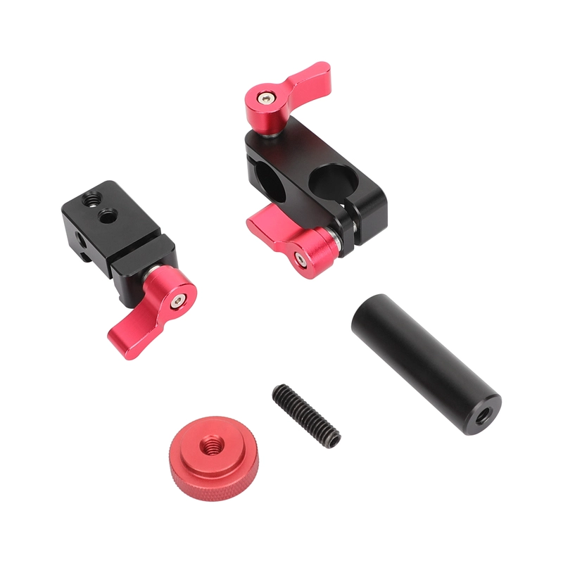CAMVATE Rotating 15mm Rod Holder to NATO Rail Clamp (Red Thumb-Knob)
