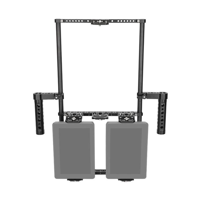 CAMVATE Director's Monitor Cage with Triple Monitor Mount&Dual Cheese Plate-Style Handgrips