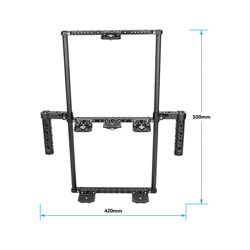 CAMVATE Director's Monitor Cage with Triple Monitor Mount&Dual Cheese Plate-Style Handgrips
