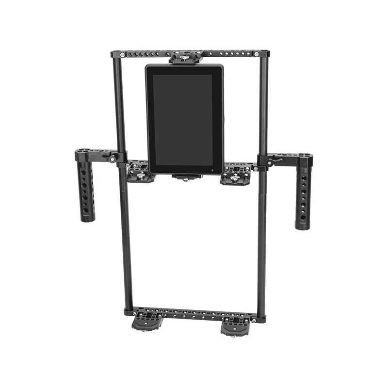 CAMVATE Director's Monitor Cage with Triple Monitor Mount&Dual Cheese Plate-Style Handgrips